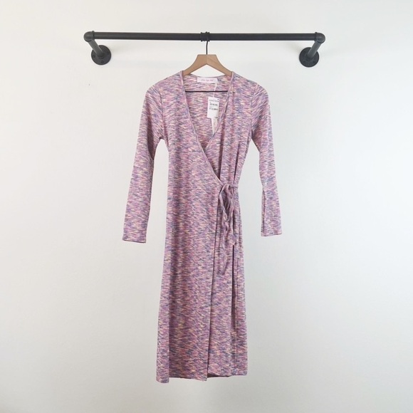 NWT Lisa Says Gah Lucille Spacedye Wrap Mini Dress in Berry - Picture 3 of 7